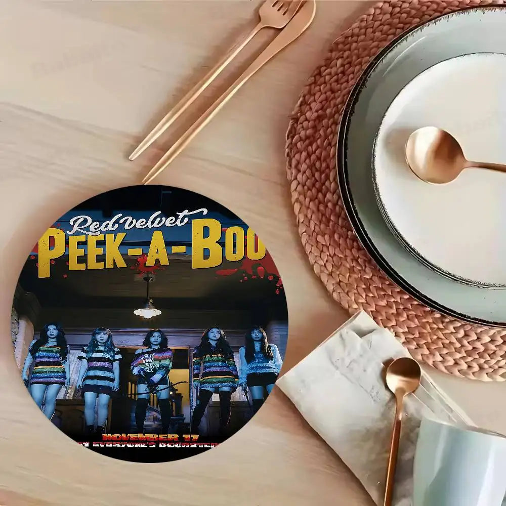 Red Velvet K-Pop Wooden Coaster Heat Resistant Drink Mat