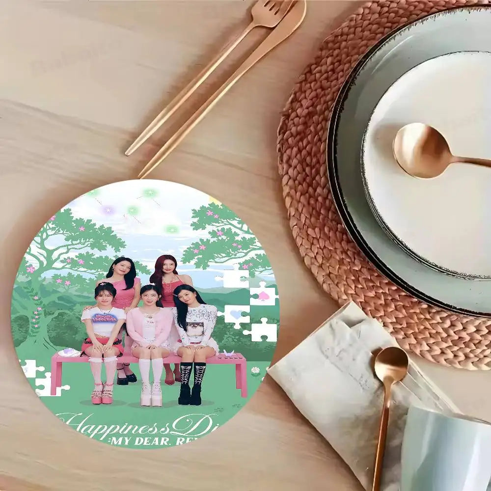 Red Velvet K-Pop Wooden Coaster Heat Resistant Drink Mat