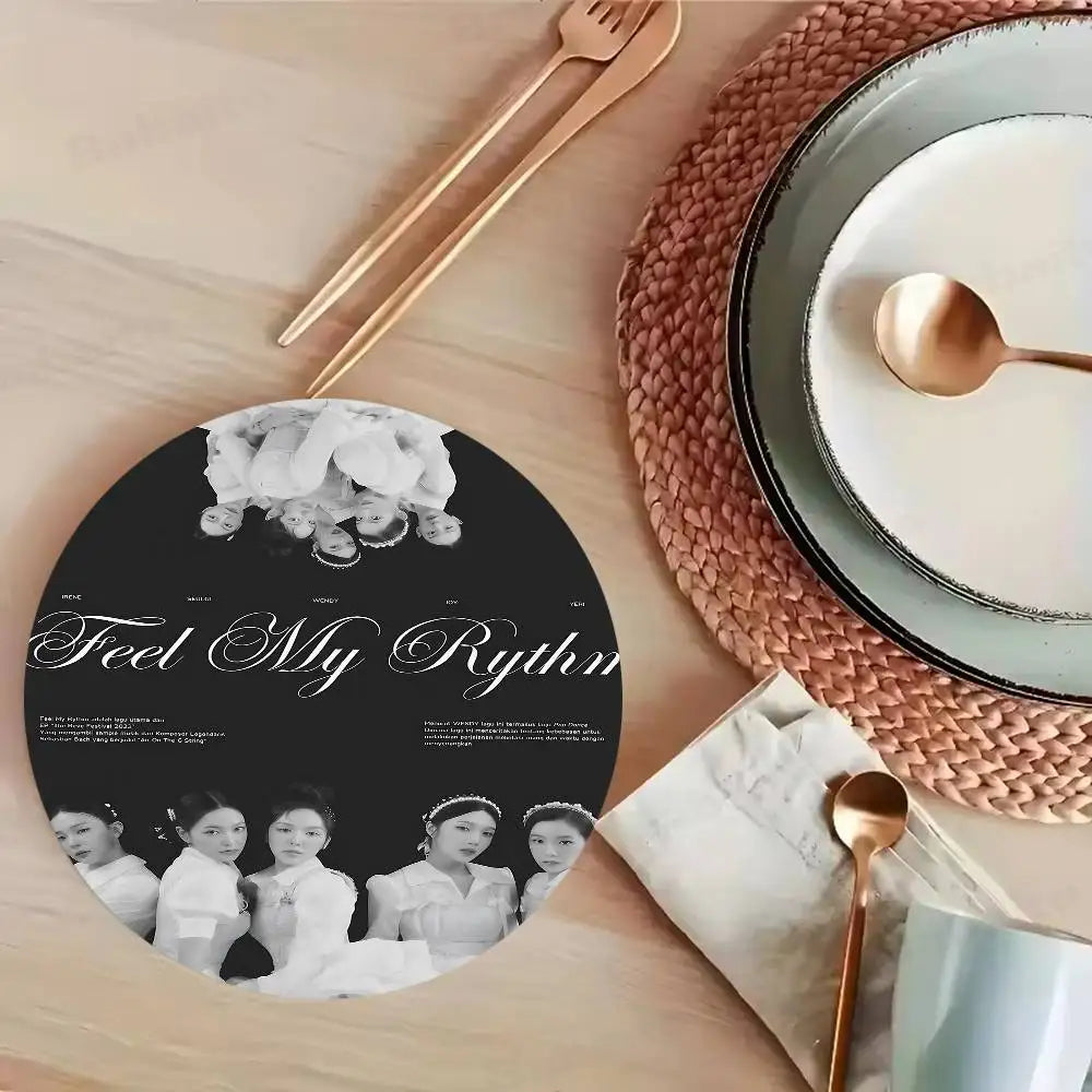 Red Velvet K-Pop Wooden Coaster Heat Resistant Drink Mat