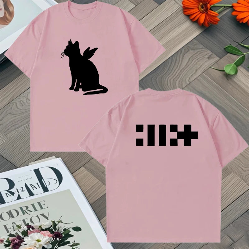 ILLIT "Bomb " Cat Angel T-shirt K-Pop Unisex Tee