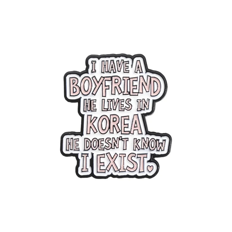 K-Pop Quote Pins Set Aesthetic Fan Badge Collection