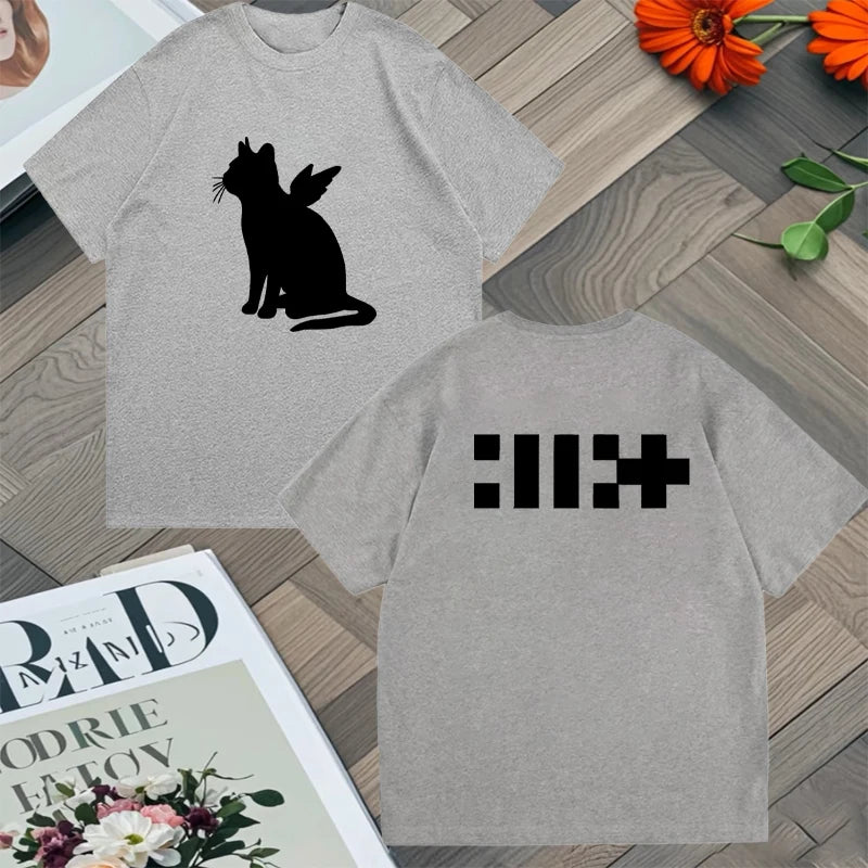 ILLIT "Bomb " Cat Angel T-shirt K-Pop Unisex Tee
