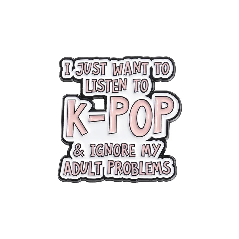 K-Pop Quote Pins Set Aesthetic Fan Badge Collection