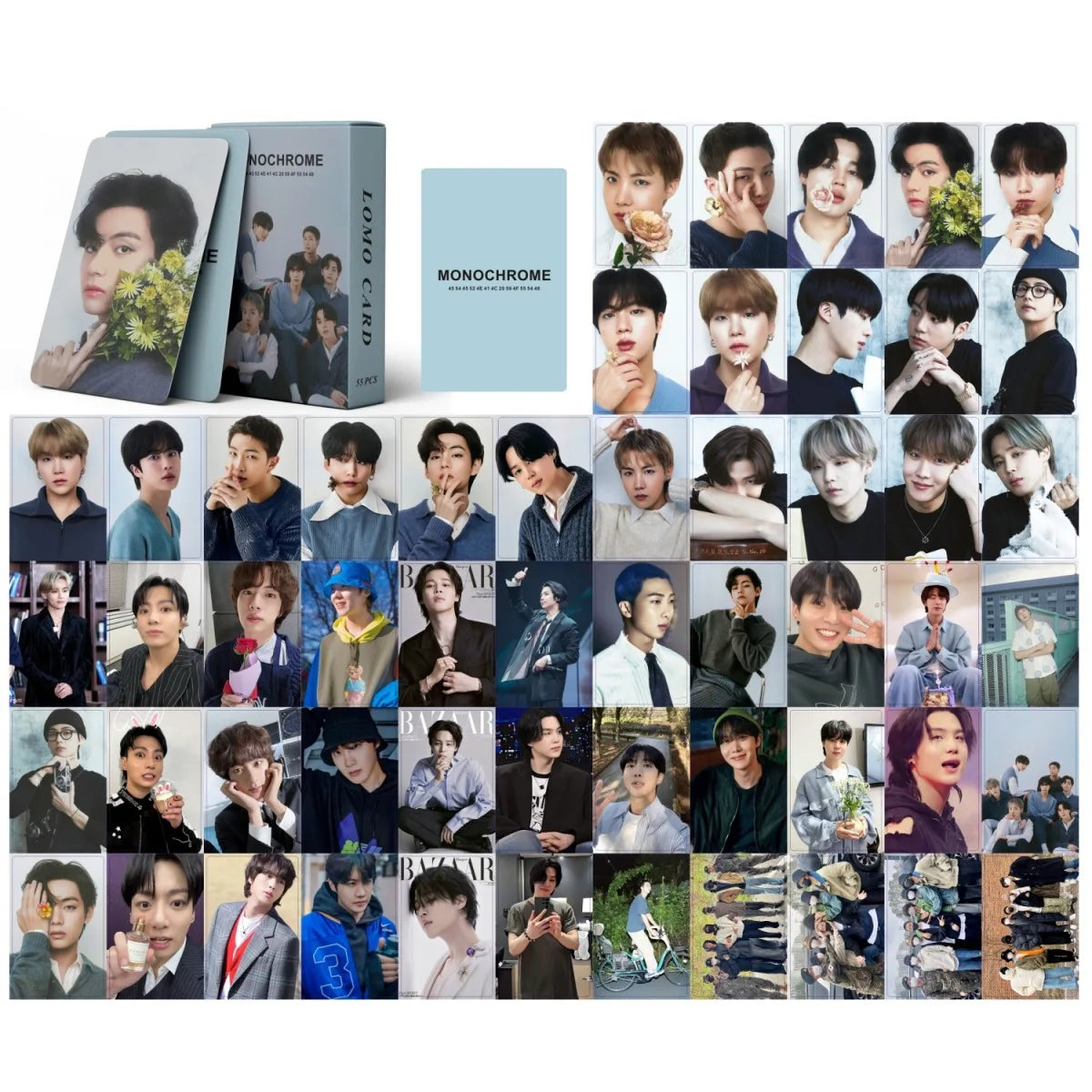 BTS Monochrome Photocard Set 55PCS Kpop Collec