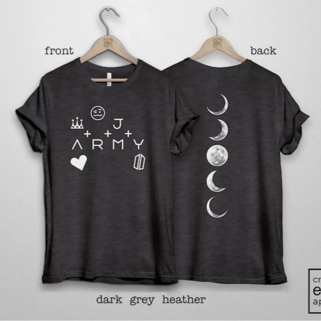 BTS ARMY Moon Phase Graphic T-Shirt