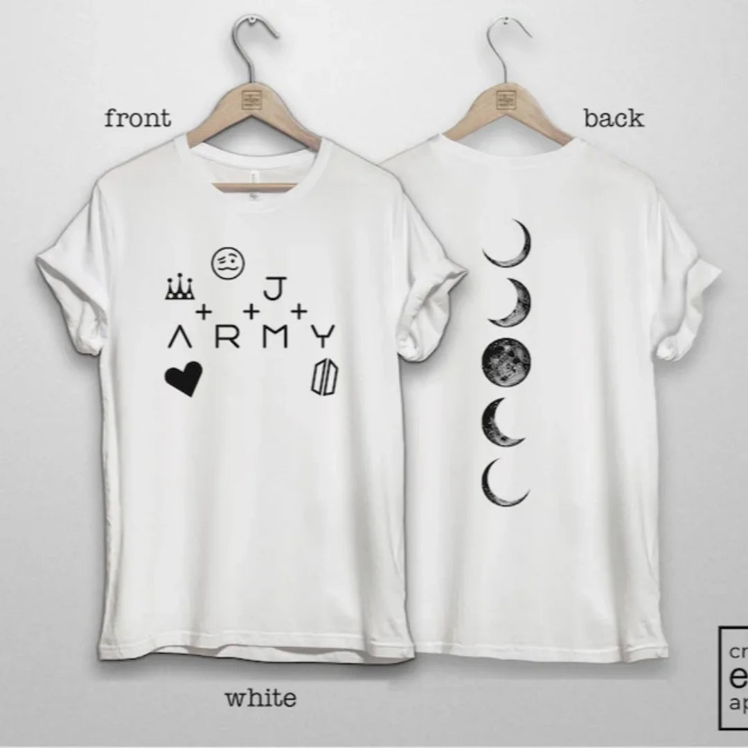 BTS ARMY Moon Phase Graphic T-Shirt