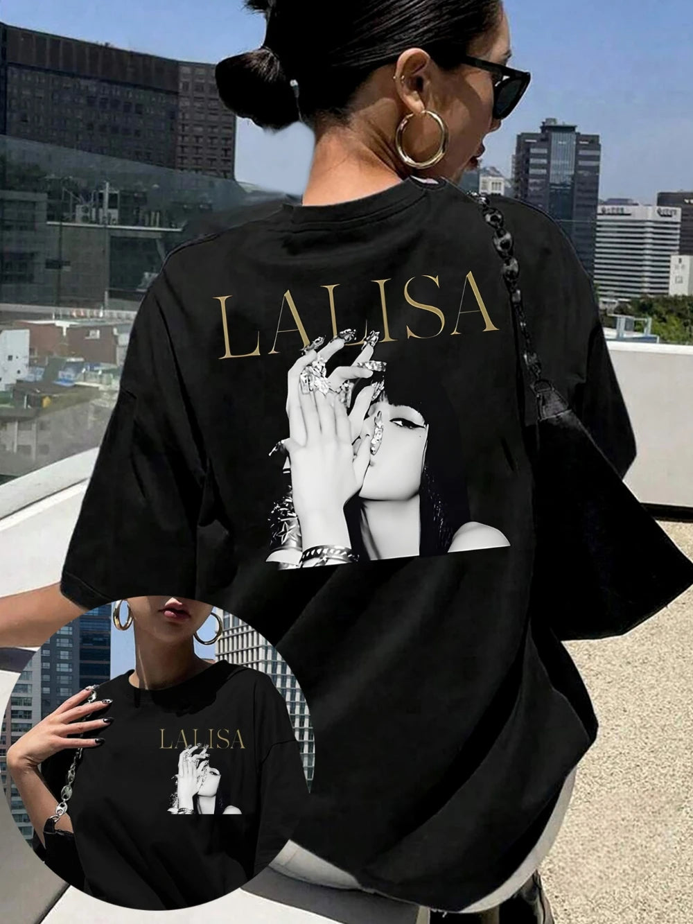 LISA Graphic Print Oversized T-Shirt