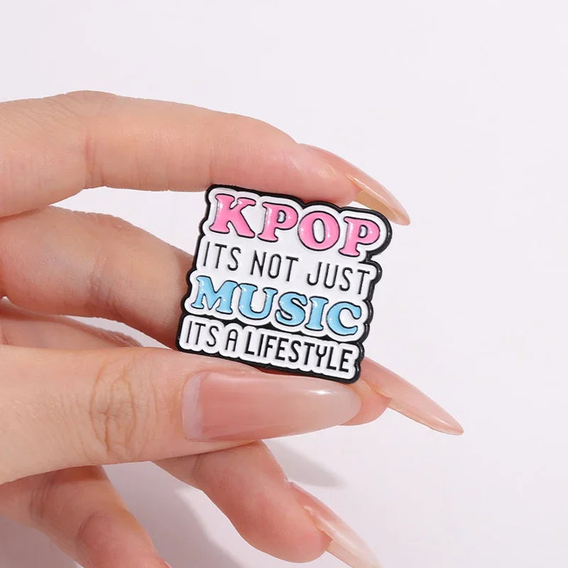 K-Pop Quote Pins Set Aesthetic Fan Badge Collection