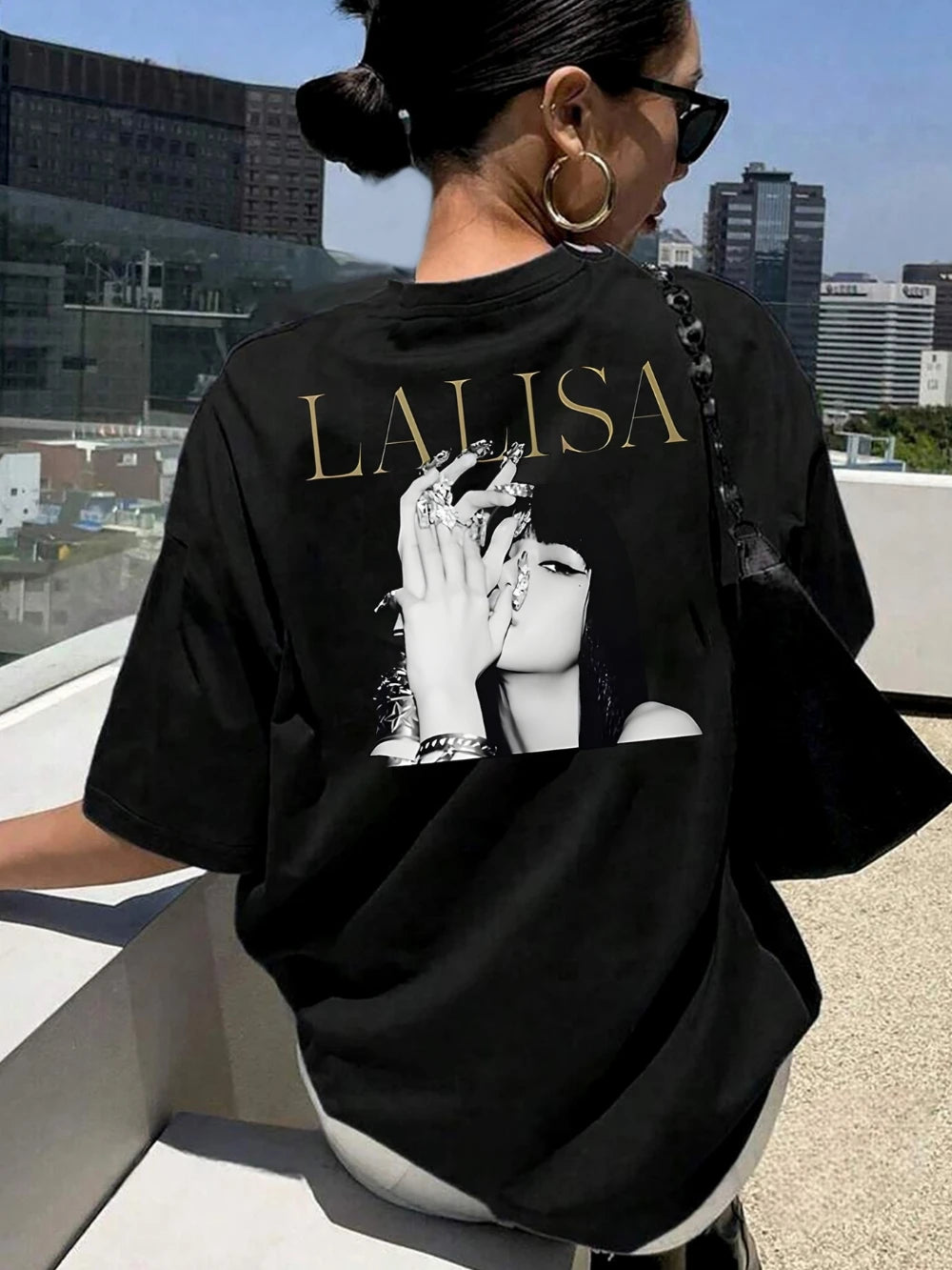 LISA Graphic Print Oversized T-Shirt