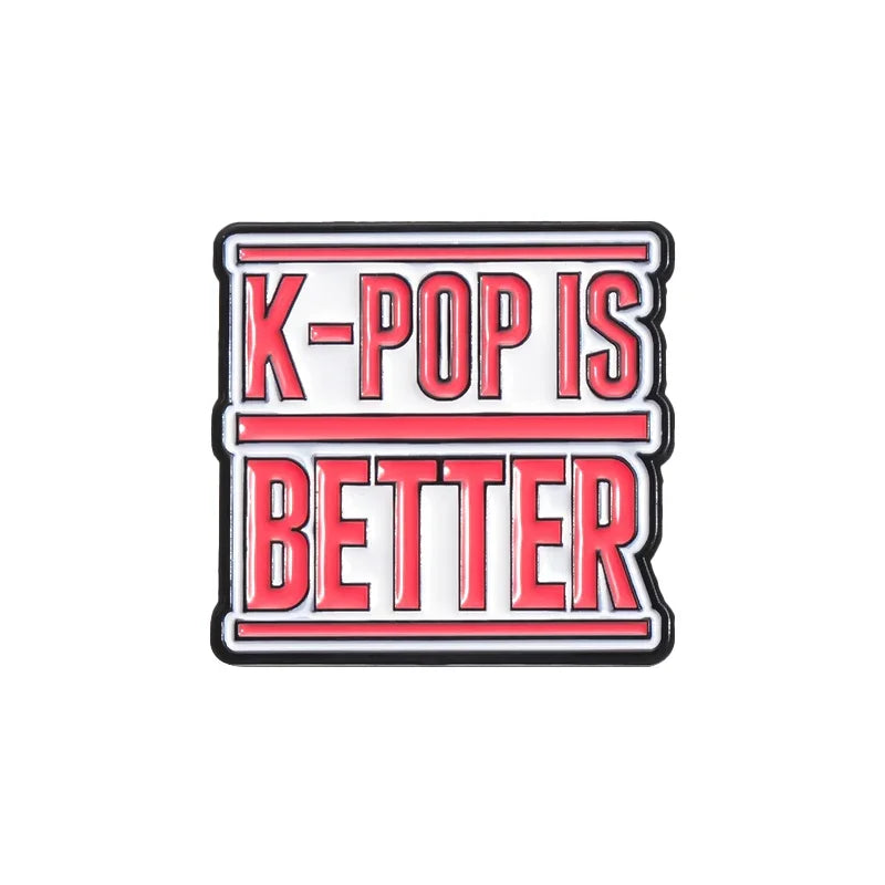 K-Pop Quote Pins Set Aesthetic Fan Badge Collection