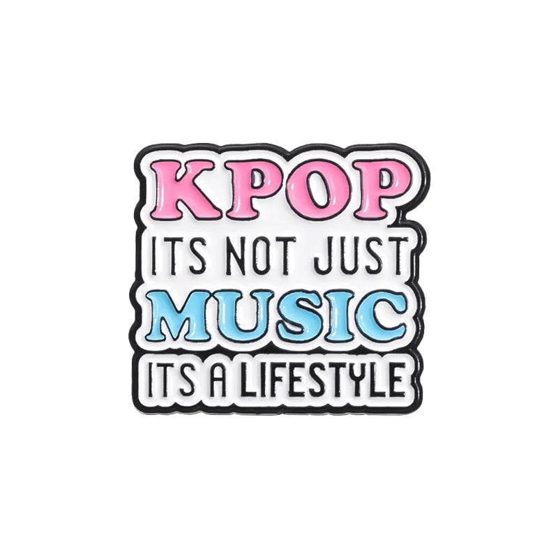 K-Pop Quote Pins Set Aesthetic Fan Badge Collection