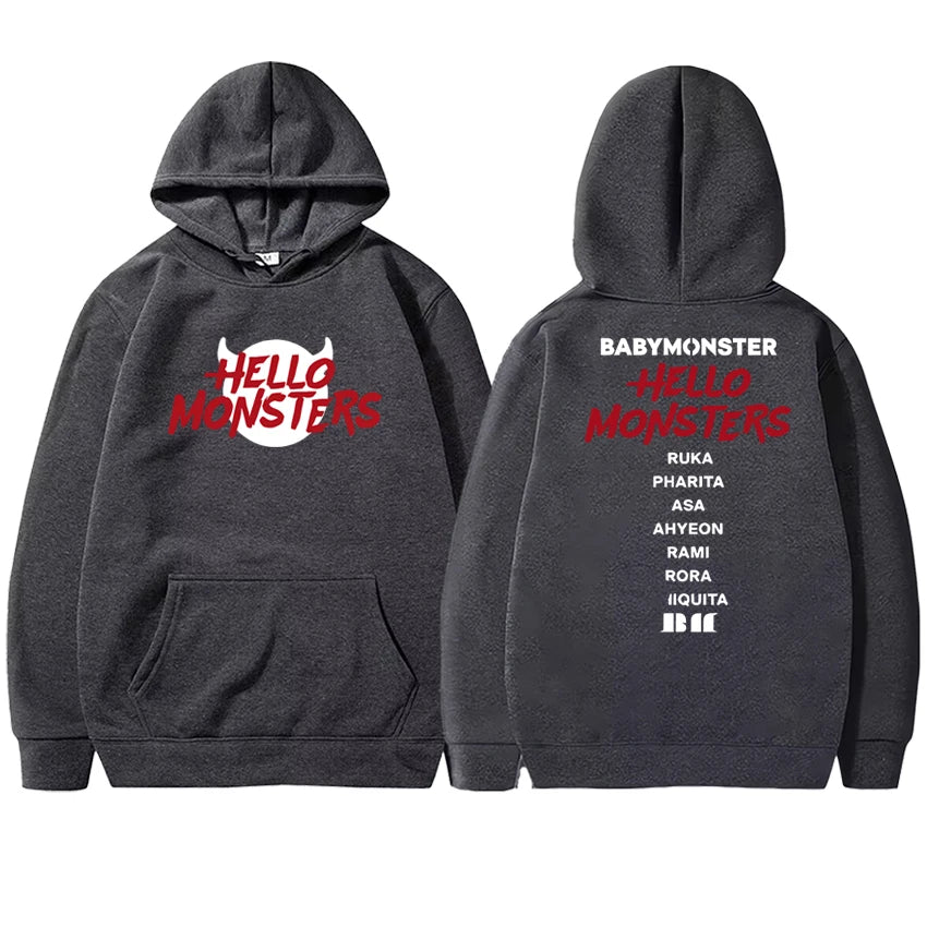 BABYMONSTER Bold Logo Hoodie Kpop Street Style