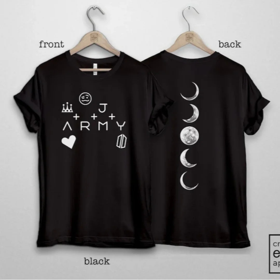 BTS ARMY Moon Phase Graphic T-Shirt