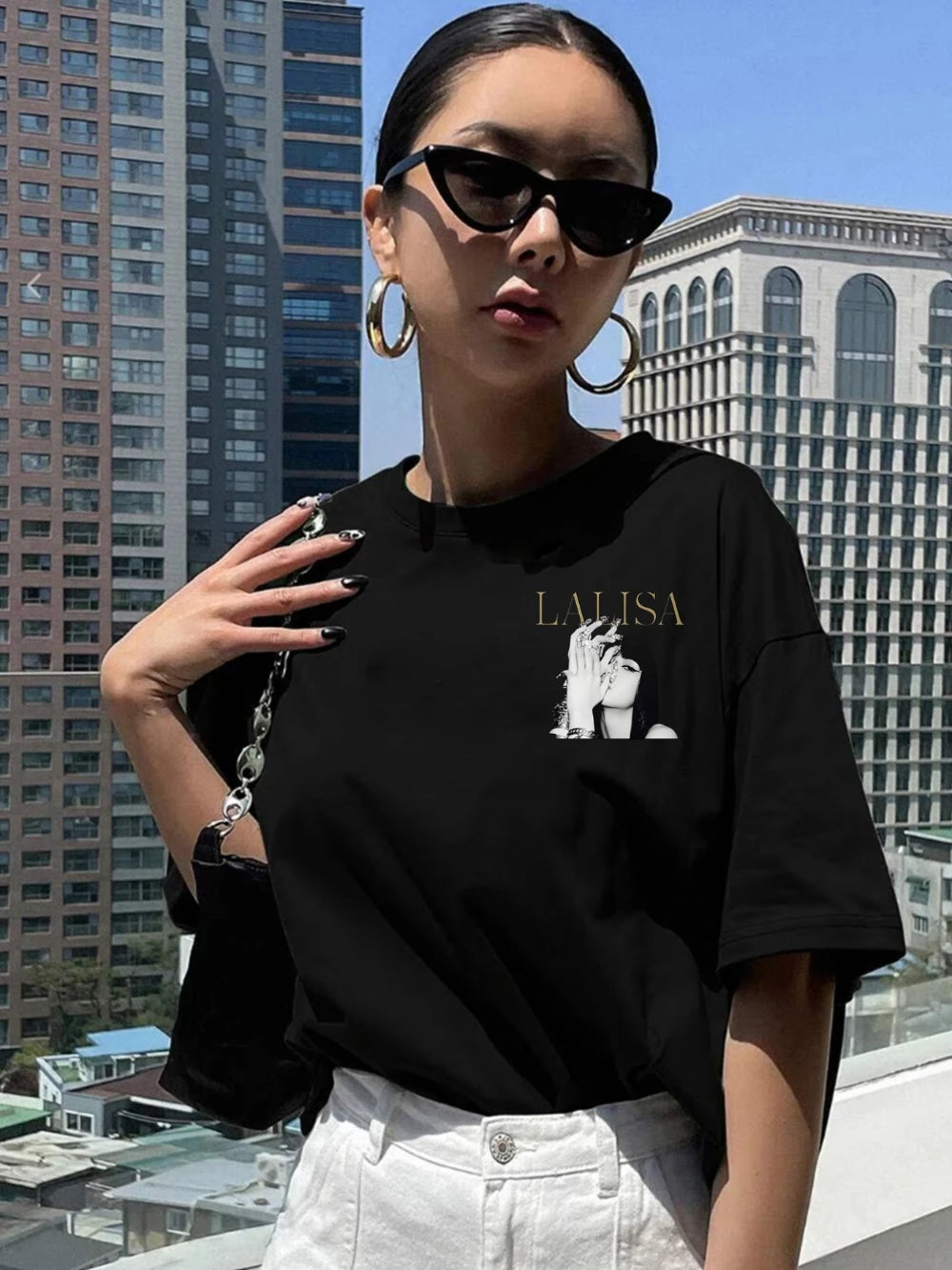 LISA Graphic Print Oversized T-Shirt