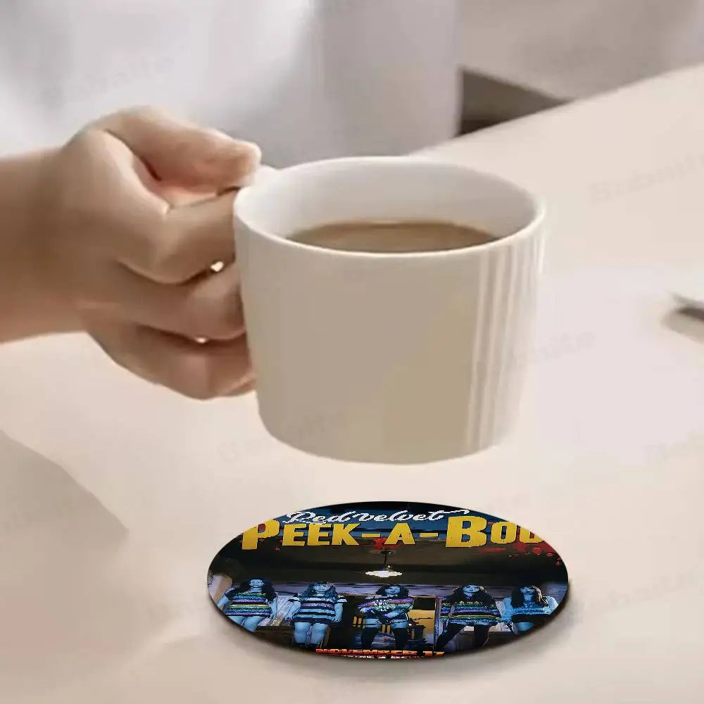 Red Velvet K-Pop Wooden Coaster Heat Resistant Drink Mat